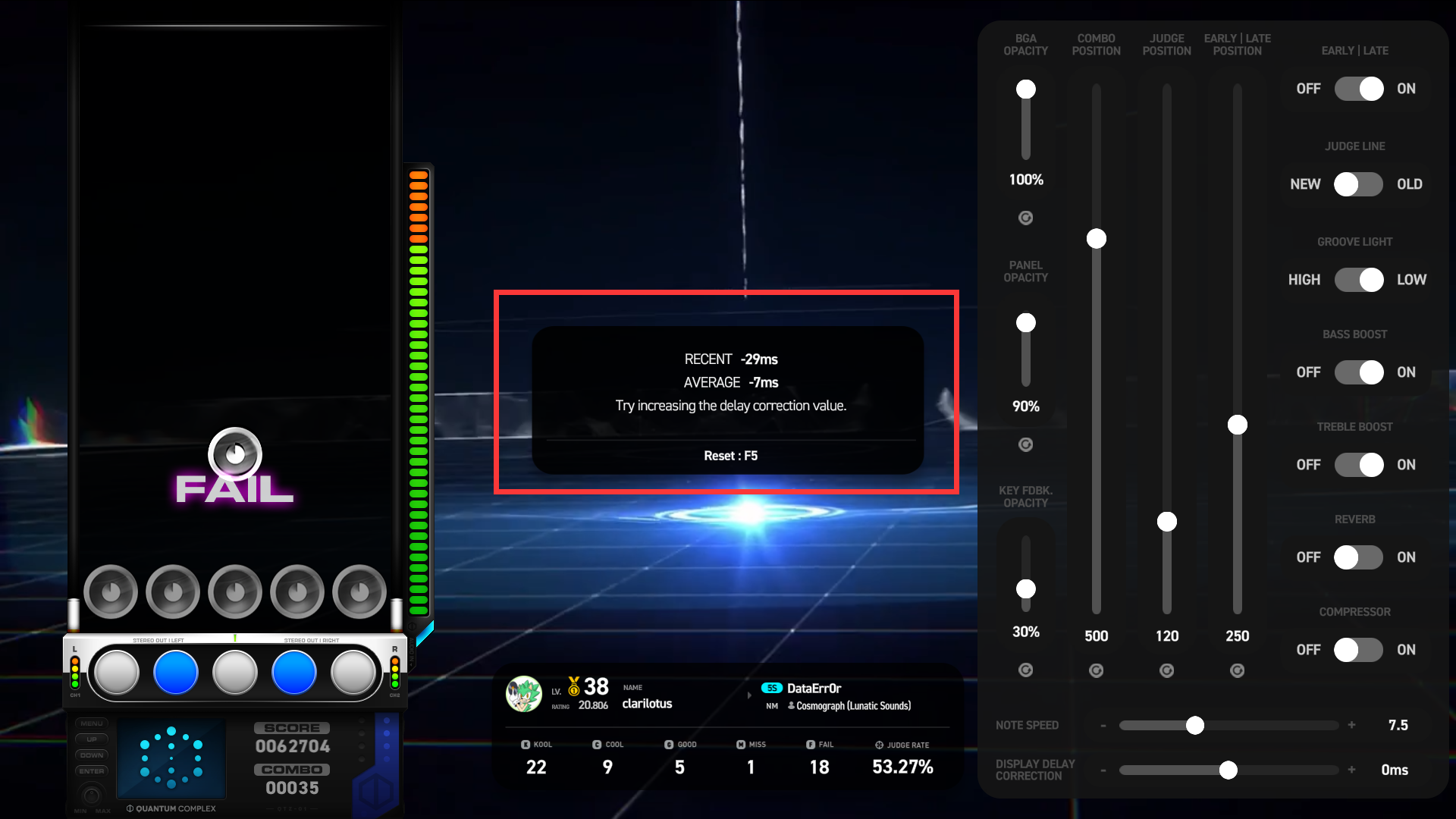 参数设置面板 - LIVE CTRL PLAYING