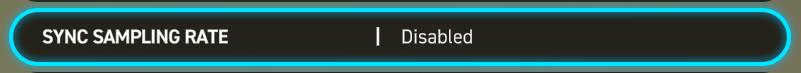 SYNC SAMPLING RATE